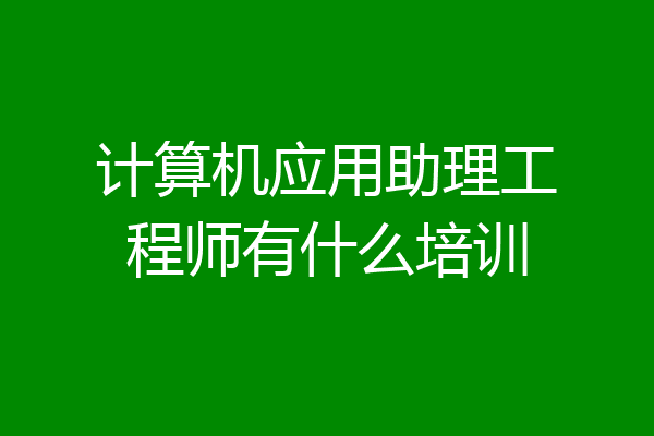 计算机应用助理工程师有什么培训
