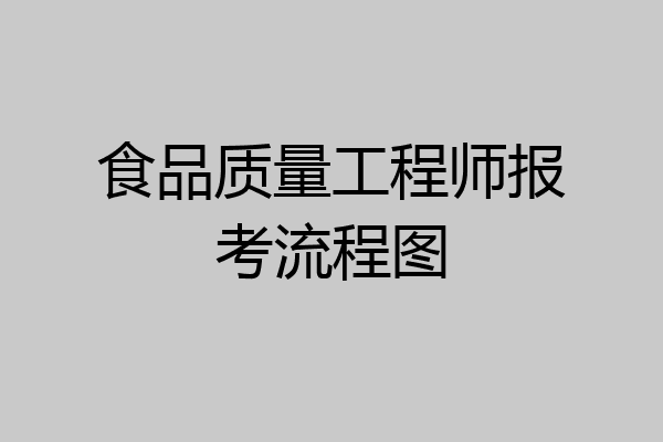 食品质量工程师报考流程图