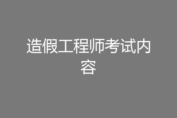 造假工程师考试内容