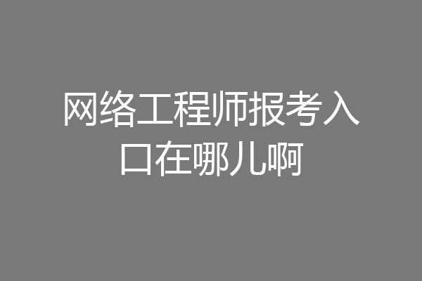 网络工程师报考入口在哪儿啊