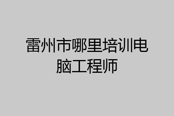 雷州市哪里培训电脑工程师