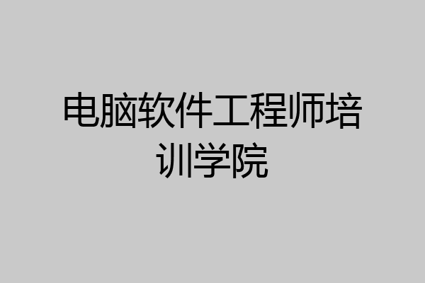 电脑软件工程师培训学院