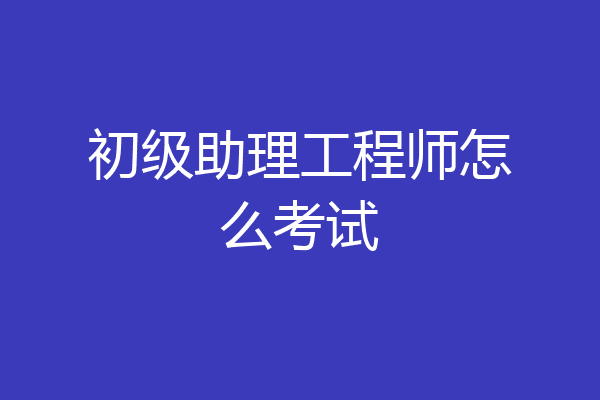 初级助理工程师怎么考试