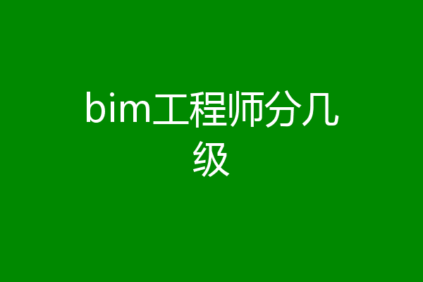 bim工程师分几级