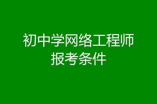 初中学网络工程师报考条件