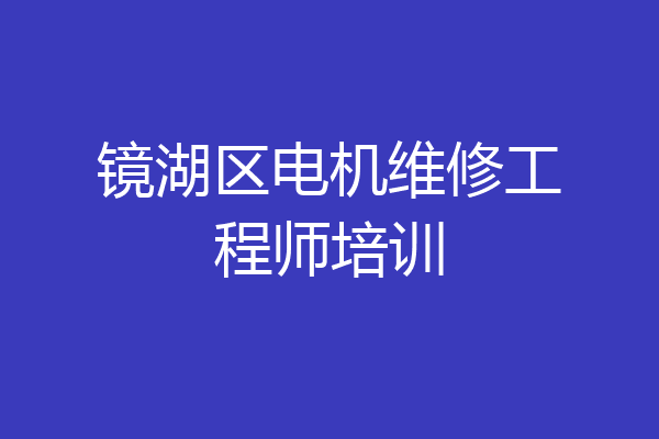 镜湖区电机维修工程师培训