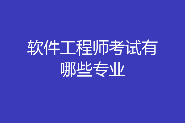 软件工程师考试有哪些专业