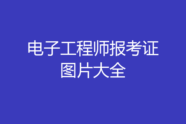 电子工程师报考证图片大全
