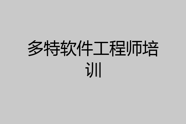 多特软件工程师培训