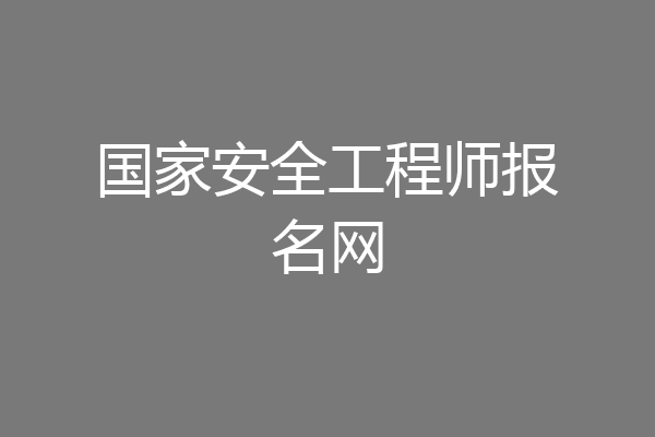 国家安全工程师报名网