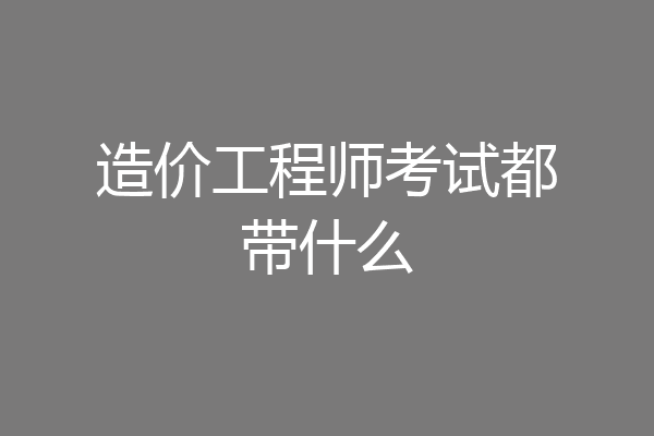 造价工程师考试都带什么