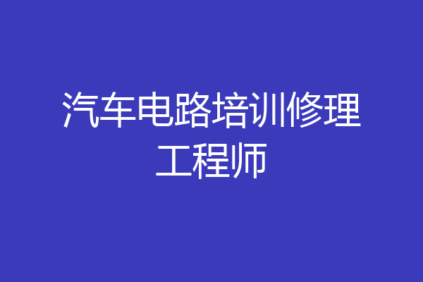 汽车电路培训修理工程师