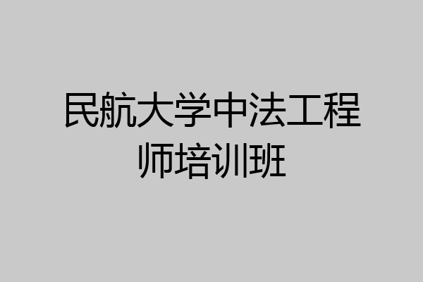 民航大学中法工程师培训班