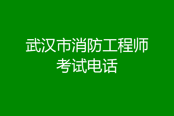 武汉市消防工程师考试电话