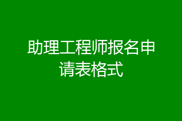 助理工程师报名申请表格式