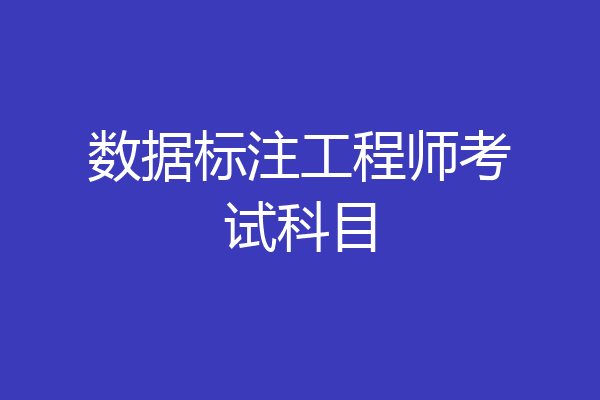 数据标注工程师考试科目