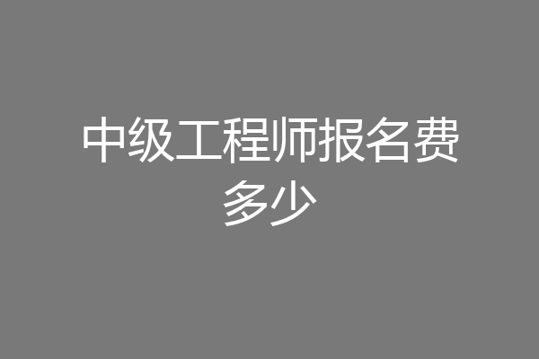 中级工程师报名费多少