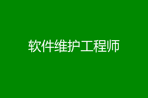 软件维护工程师