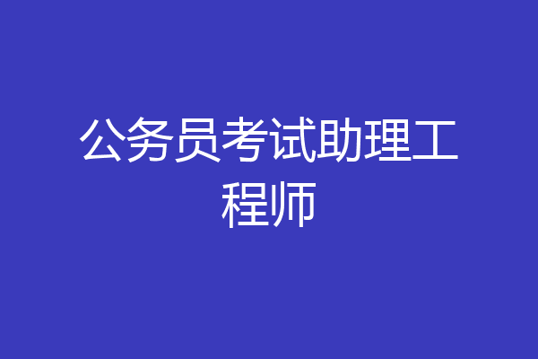 公务员考试助理工程师