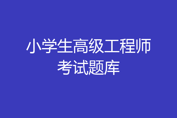 小学生高级工程师考试题库