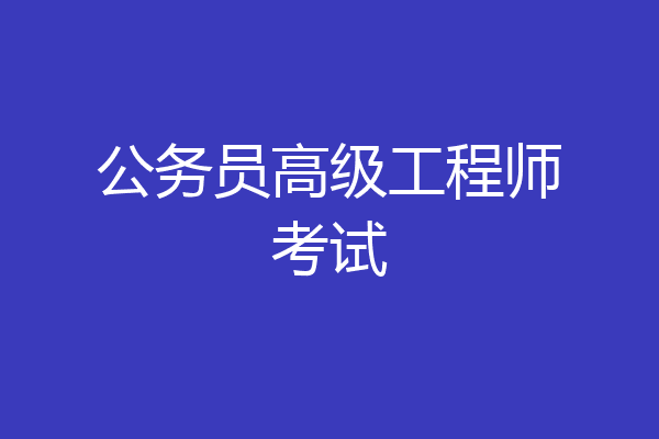 公务员高级工程师考试