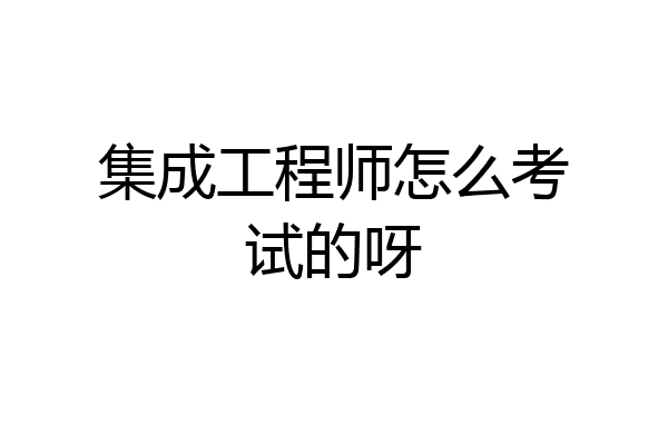 集成工程师怎么考试的呀