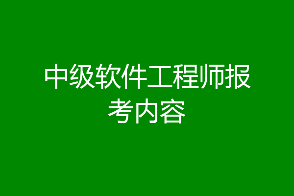 中级软件工程师报考内容