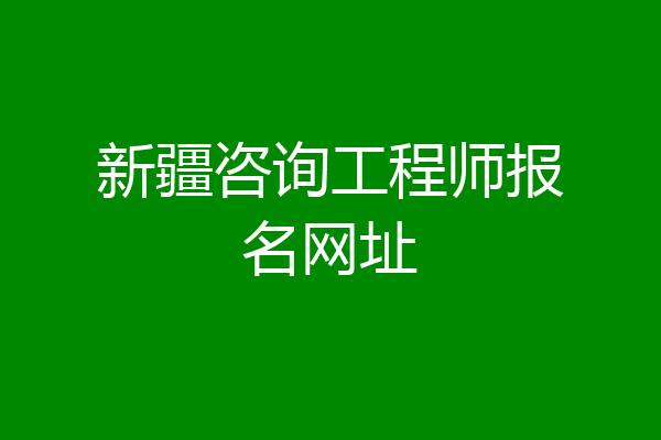 新疆咨询工程师报名网址