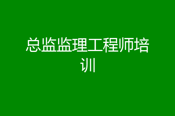 总监监理工程师培训