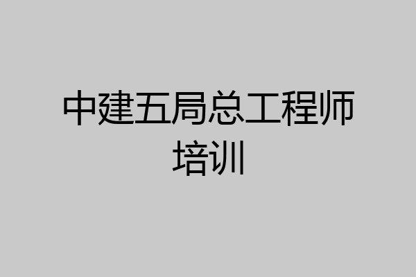 中建五局总工程师培训