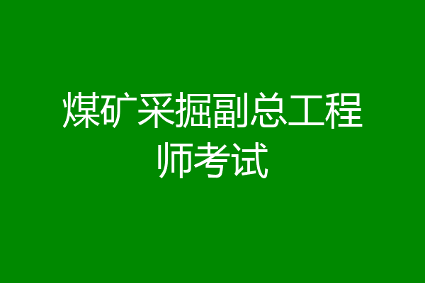 煤矿采掘副总工程师考试