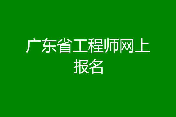 广东省工程师网上报名