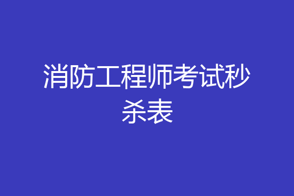 消防工程师考试秒杀表