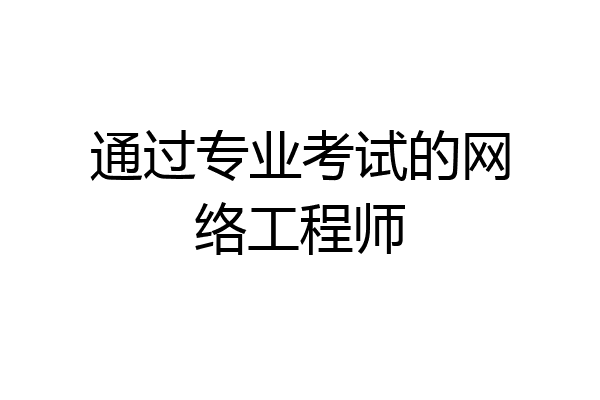 通过专业考试的网络工程师