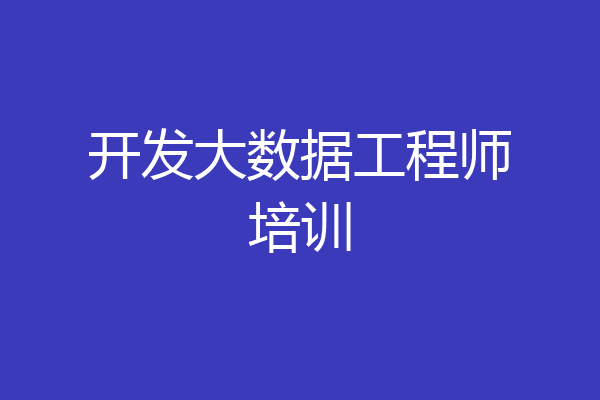 开发大数据工程师培训