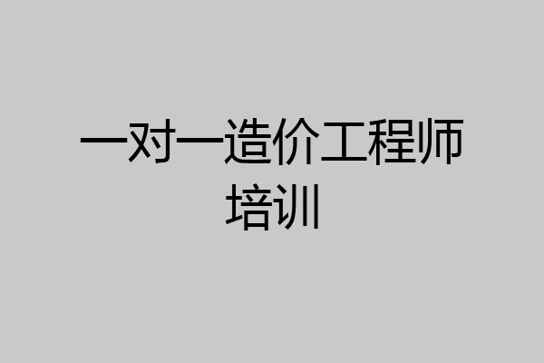 一对一造价工程师培训