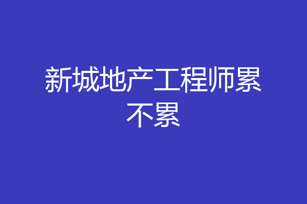 新城地产工程师累不累
