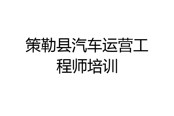 策勒县汽车运营工程师培训