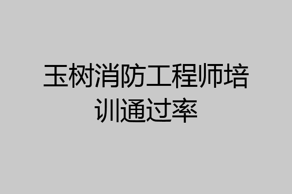 玉树消防工程师培训通过率