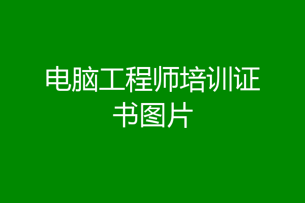 电脑工程师培训证书图片
