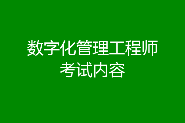 数字化管理工程师考试内容