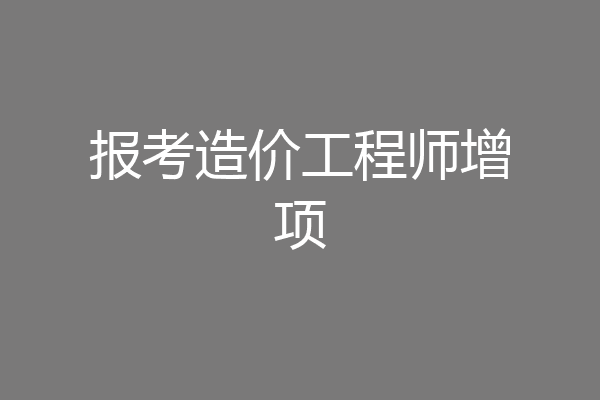 报考造价工程师增项