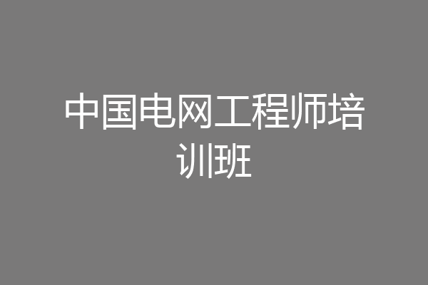 中国电网工程师培训班