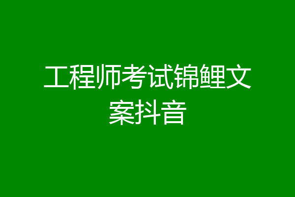 工程师考试锦鲤文案抖音