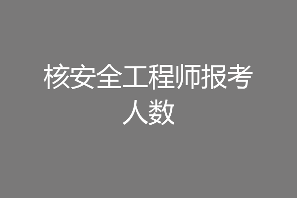 核安全工程师报考人数
