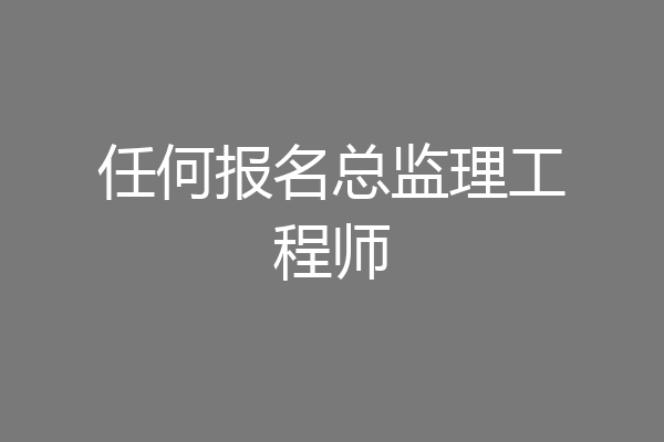 任何报名总监理工程师