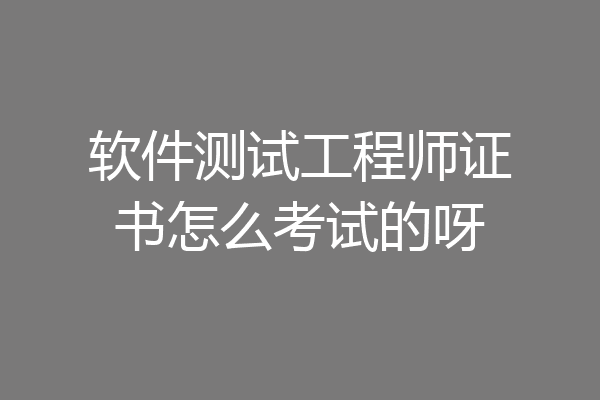 软件测试工程师证书怎么考试的呀