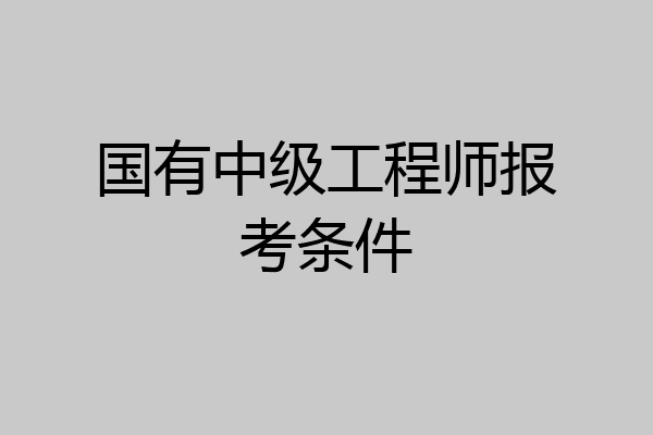 国有中级工程师报考条件