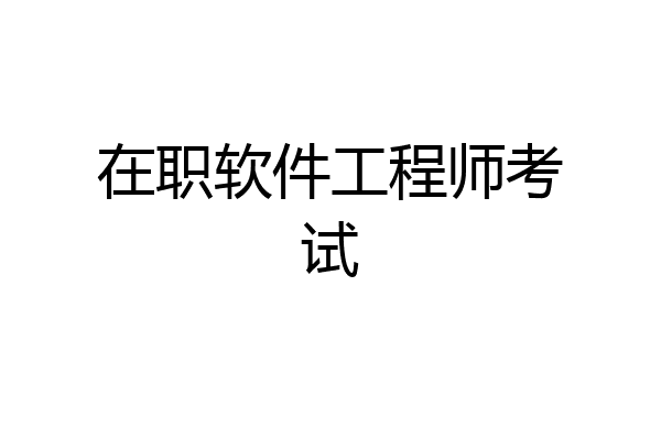 在职软件工程师考试