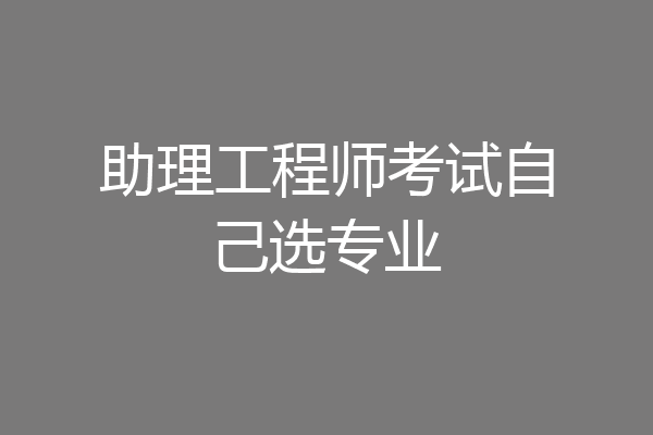 助理工程师考试自己选专业